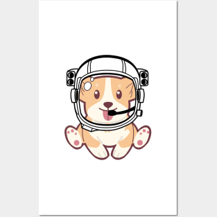 Space Corgi - The Cool Astronaut Puppy! Posters and Art